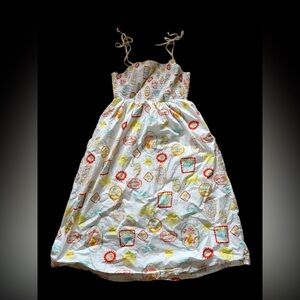 Cynthia Rowley White Sundress with Yellow & Pink Accent Print